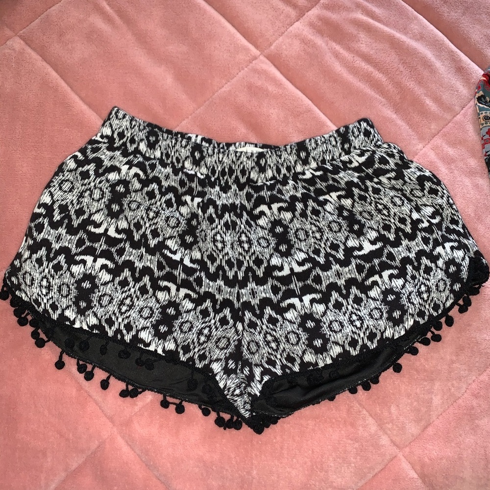 Black and white shorts